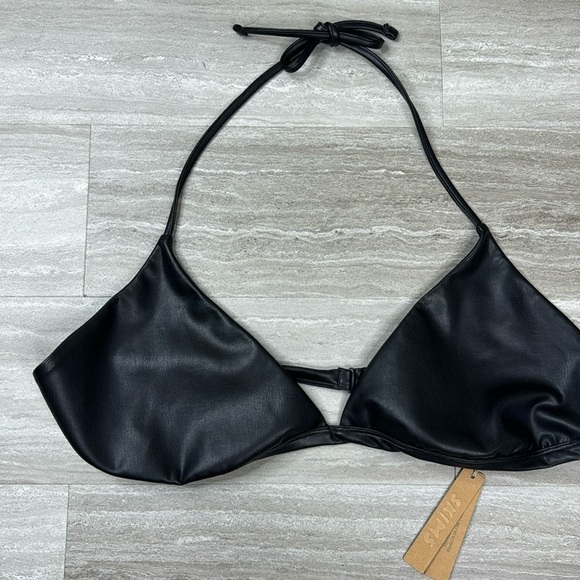 NWT Skims Faux Leather Triangle Tie Neck Size Bralette Size 4X - Picture 5 of 14